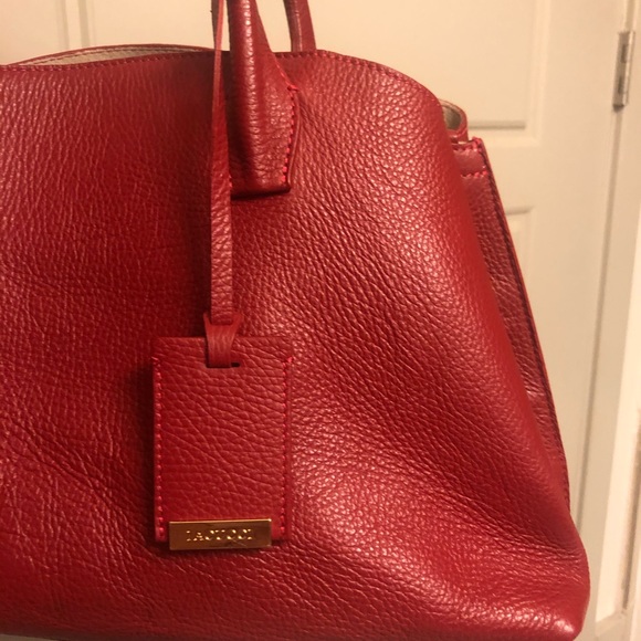 Red leather handbag - Picture 4 of 6